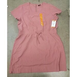 32 Degrees Ladies' Twill Soft Feel Above Knee Lightweight Dress Pink - Size XXL